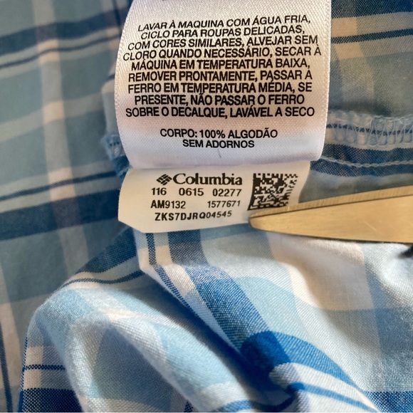 Columbia Rapid Rivers Button Up Plaid Shirt Short Sleeve Men's Size XL AM9132 - Picture 7 of 9